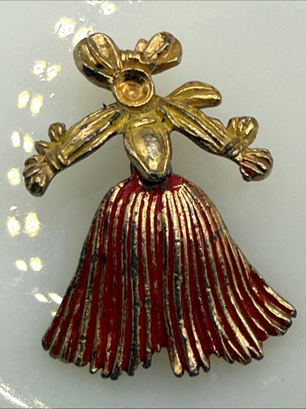 Vintage unusual articulated rag doll possible Alfred Philippe Trifari brooch pin